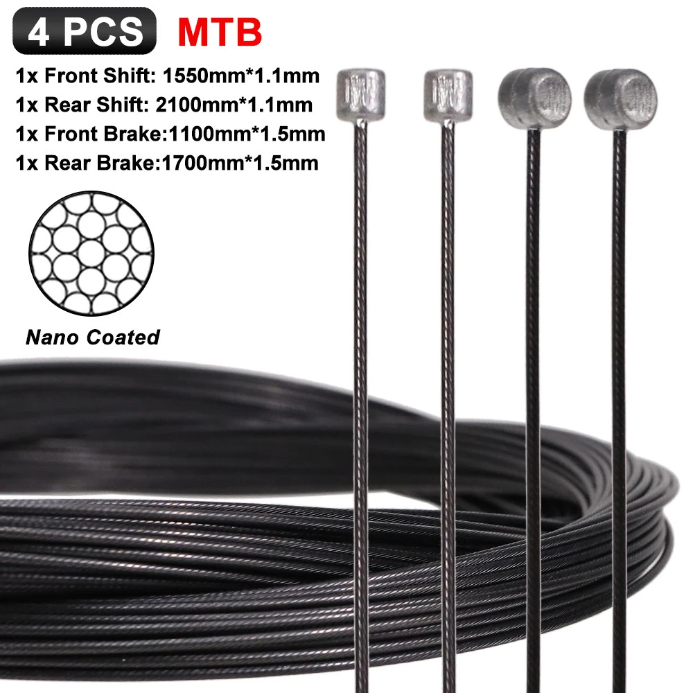 MTB Bike Brake Shift Cable Set Nano Coated Stainless Steel Road Bicycle