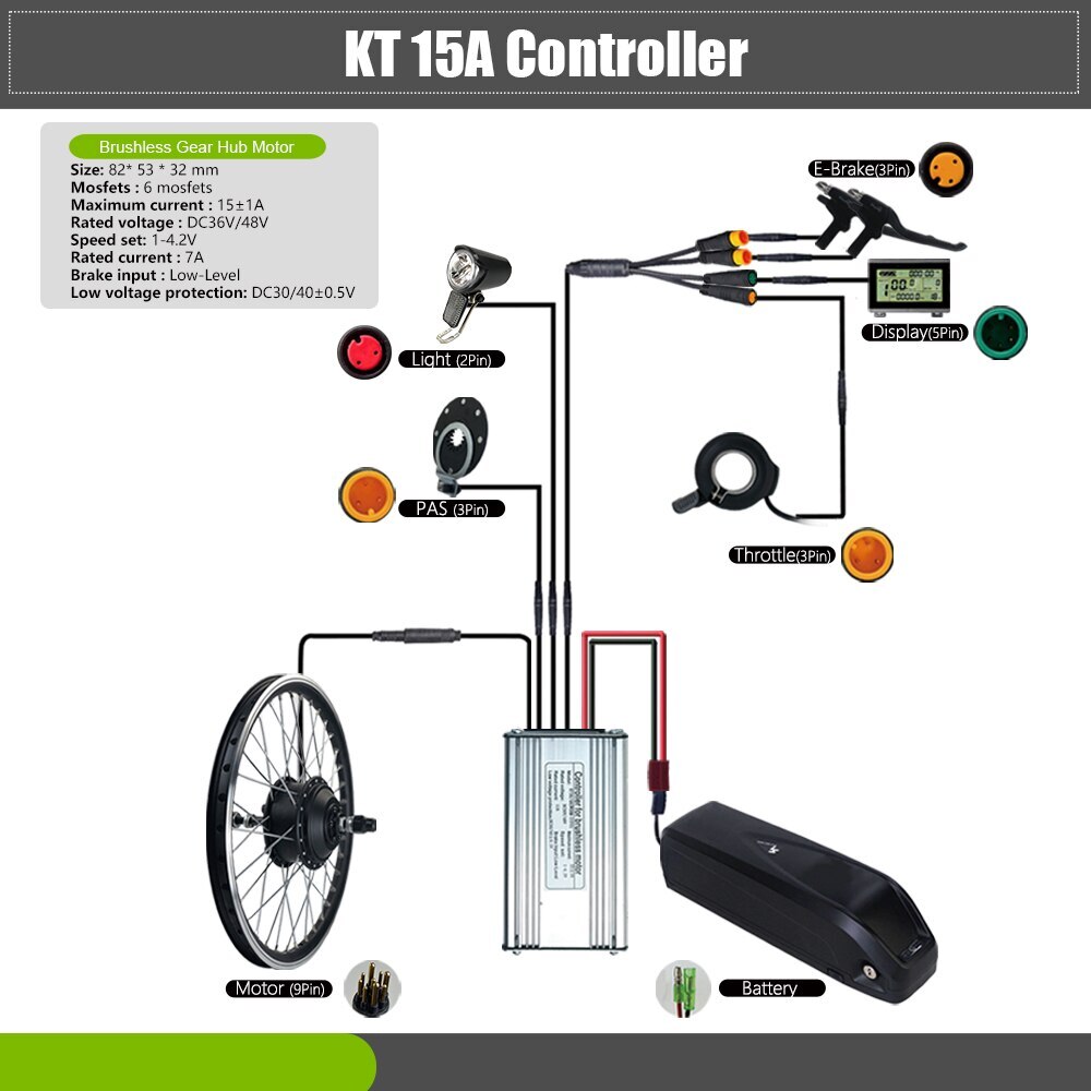 36V 48V 250W Ebike Rear Cassette Drive Hub Motor Wheel Waterproof Conversion Kit