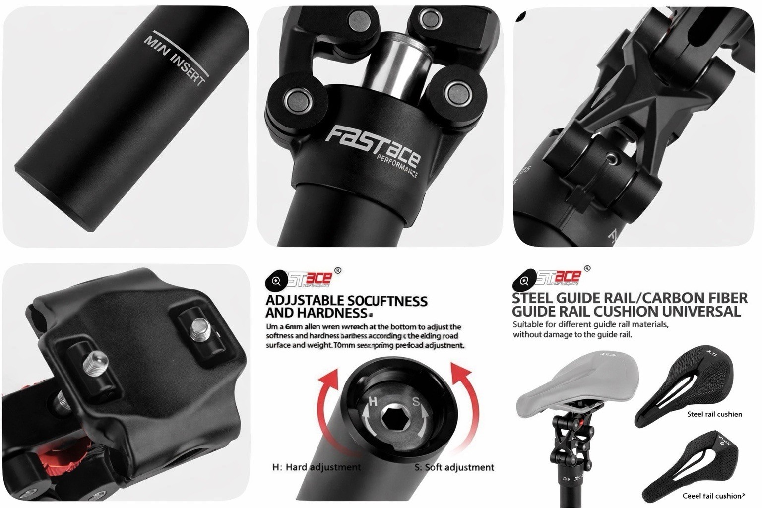 Bike Suspension Seatpost Shock Absorbing Adjustable Soft/Hard MTB Road 27.2 mm