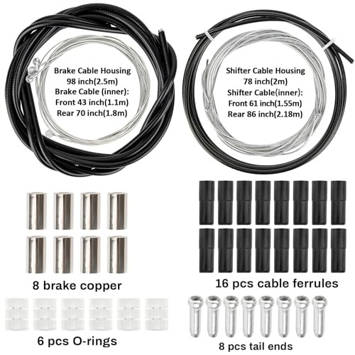 RAINFLOW 44PCS Bike Brake Cable Kit – Universal Bike Shifter Cable Housing