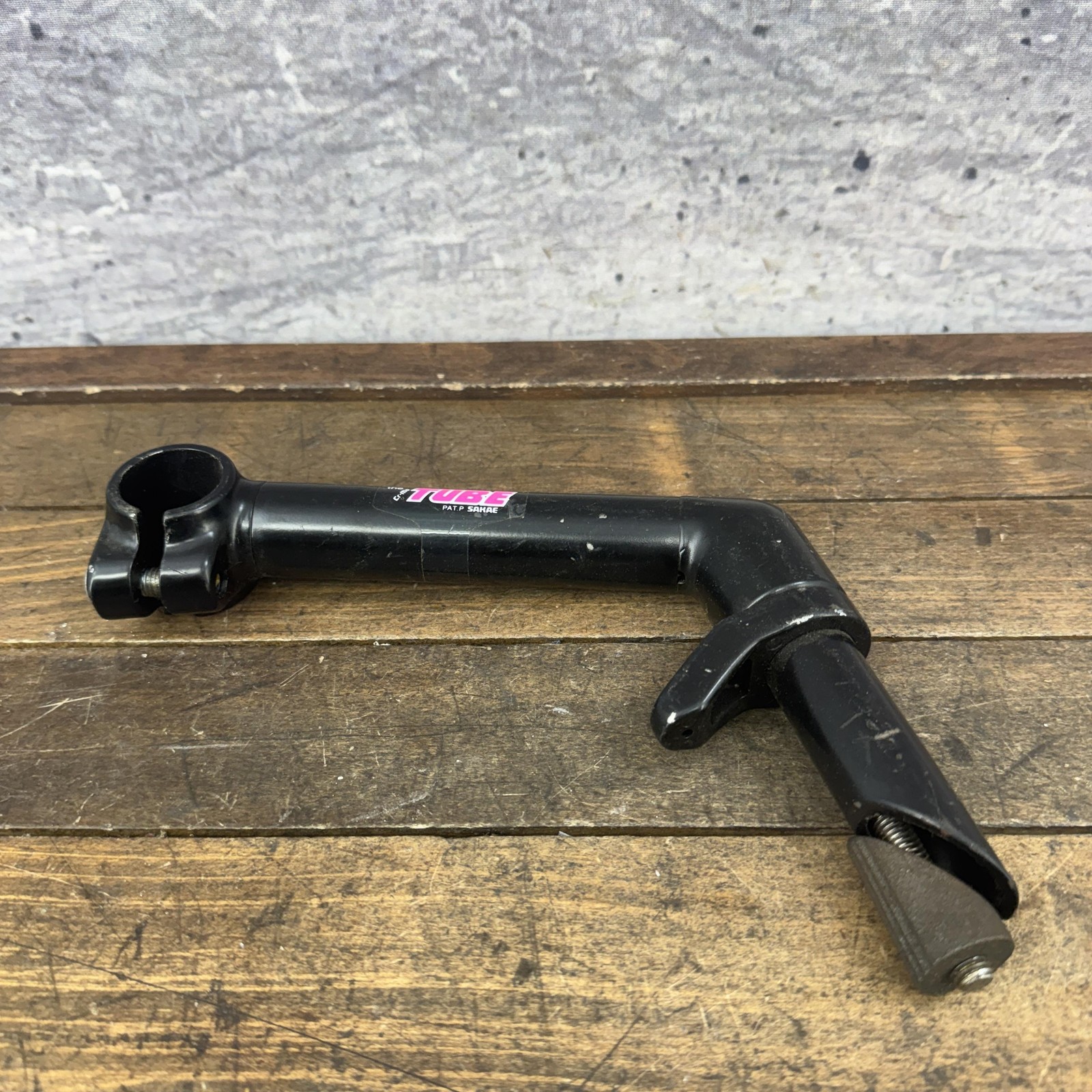 Vintage Sakae The Tube Quill Stem 22.2 NOS 25.4 Clamp Black MTB Cable Stop 1″