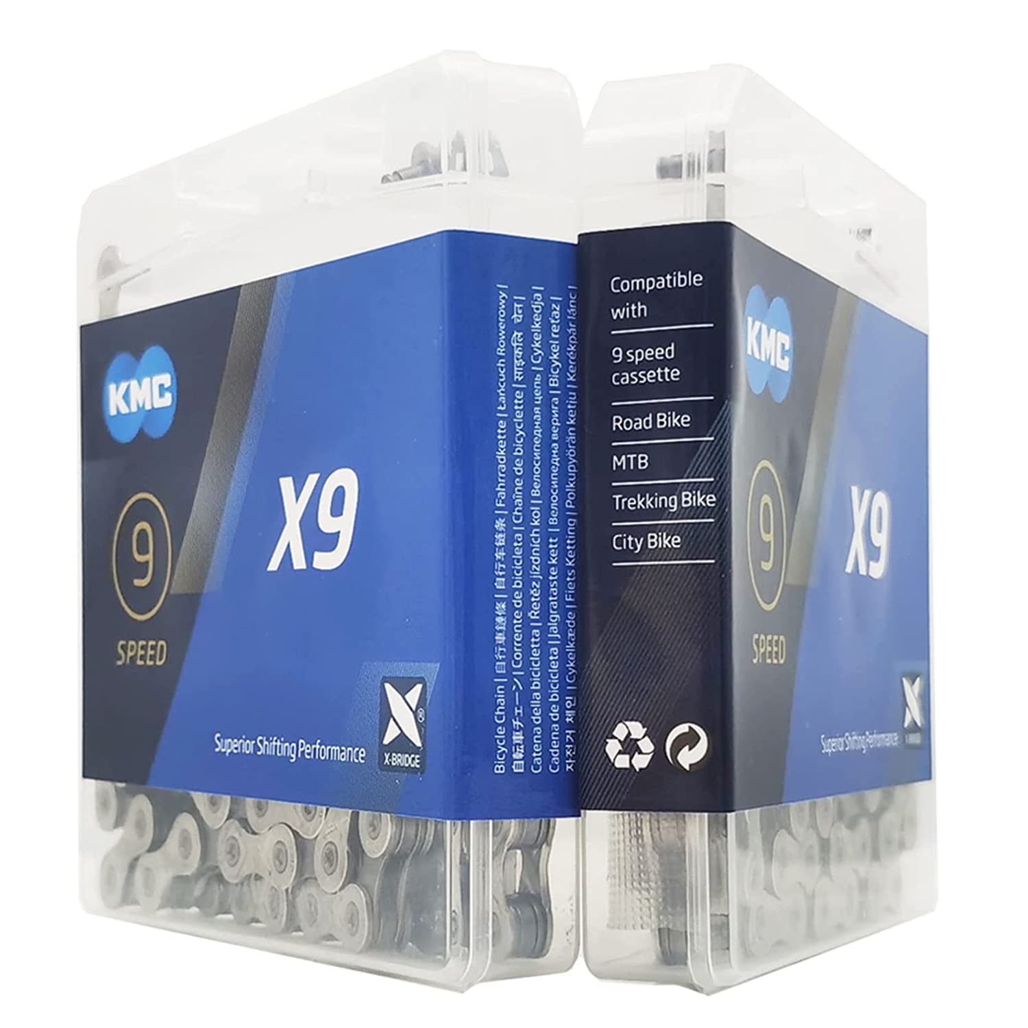KMC X9 9-Speed Bike Chain 1/2″x 11/128″ Bicycle MTB Road Cycling Chain 116 Links