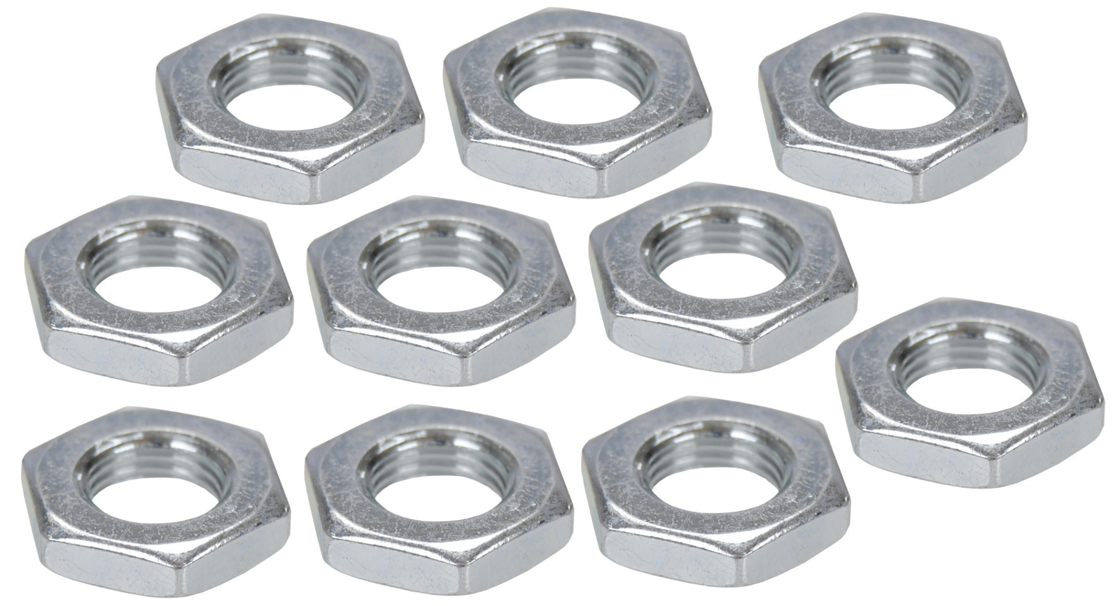 Bicycle BMX hub axle jam spacer lock nut locknut – 3/8″ X 26T (BAG OF 10) SILVER