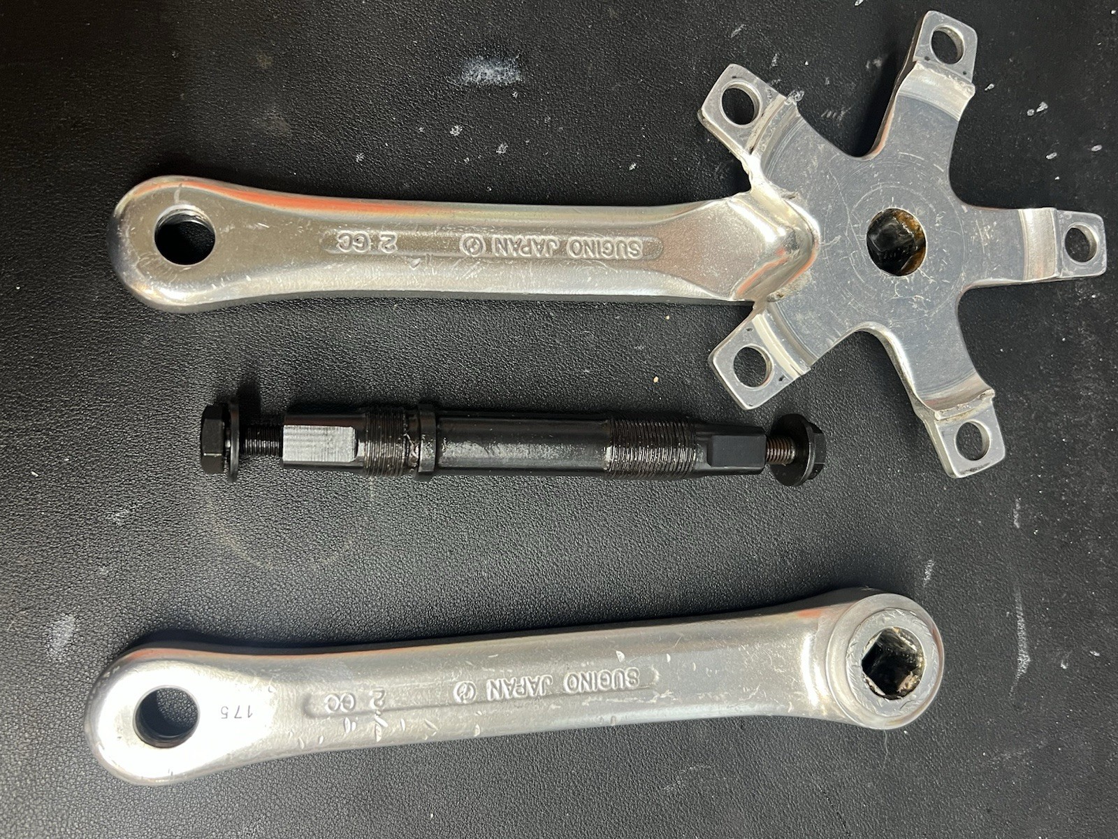 Vintage Sugino GT Crankset 175mm 110 BCD BMX Silver Japan