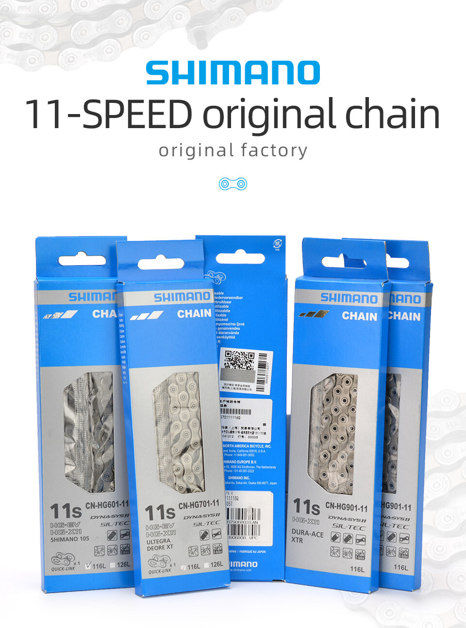 Shimano Magic Buckle Bike Chain HG701 HG901 HG40 HG95 M8100 11 Speed 116L Chain