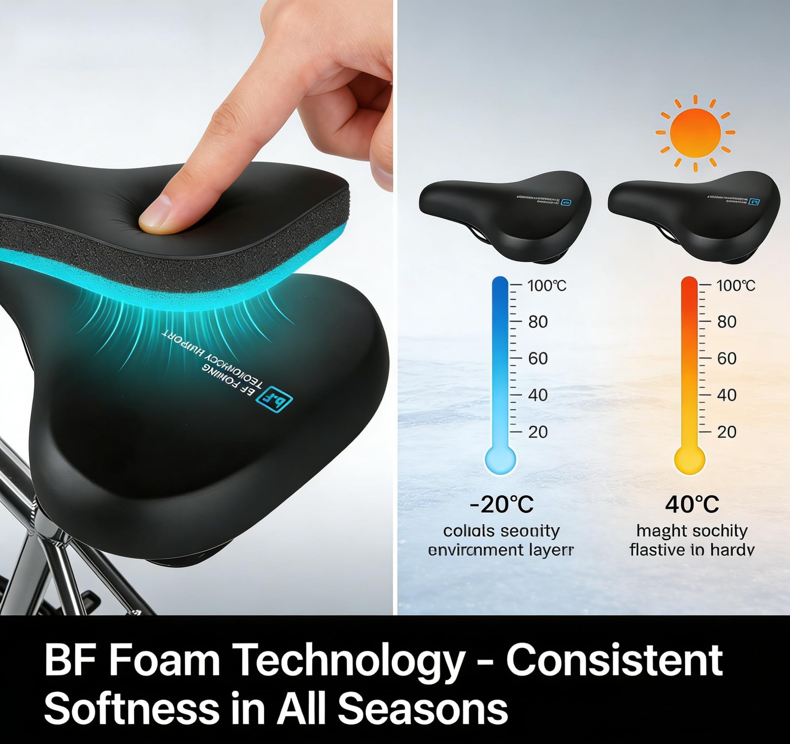 XIAOTINGZI Oversized Ergonomic Comfort Bike Seat 9.7″x8″, Ascent Saddle 2.0, …
