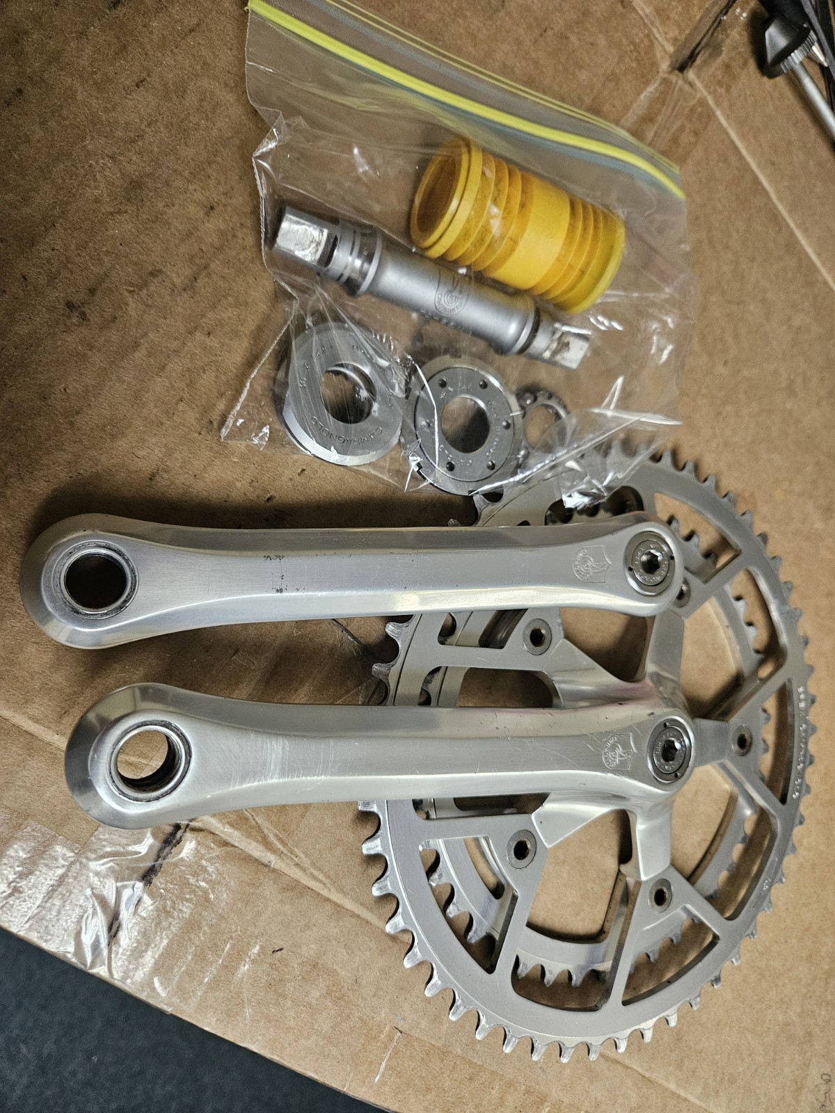 Campagnolo Victory crankset, 170mm arms, 52/42 rings, w/ bottom bracket, used