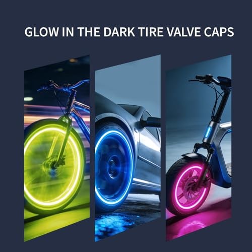 Glow in The Dark Tire Valve Caps Cool Fluorescent Valve Stem 20 Mixed color