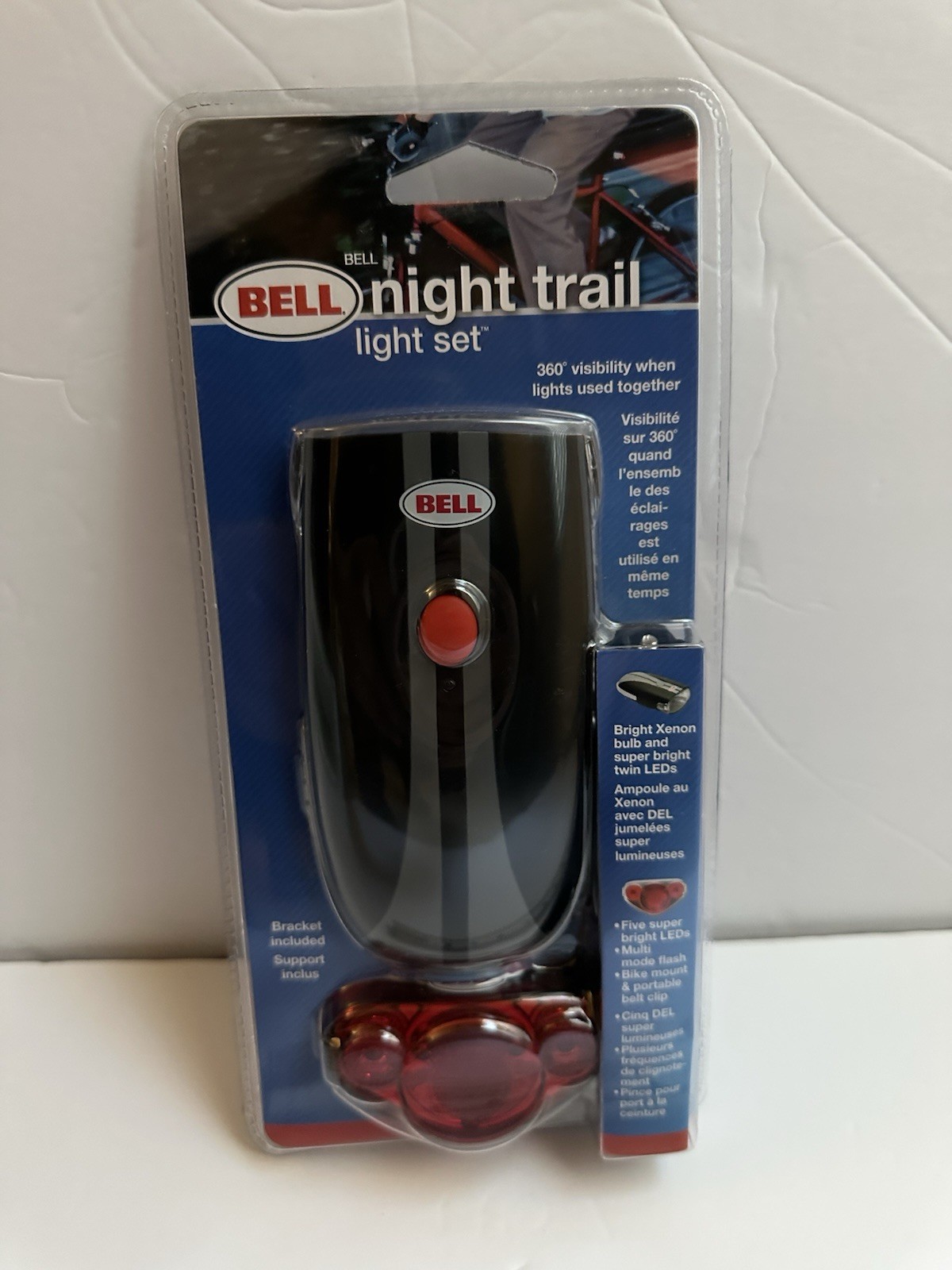 Bell Night Trail Bicycle Head Tail Light Set Xenon Bulb LED 360 Bike Visibility