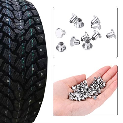 100pcs 6.5mm/0.26″ Anti-Slip Snow Screw Stud – Tyre Snow Chains Tire Spikes