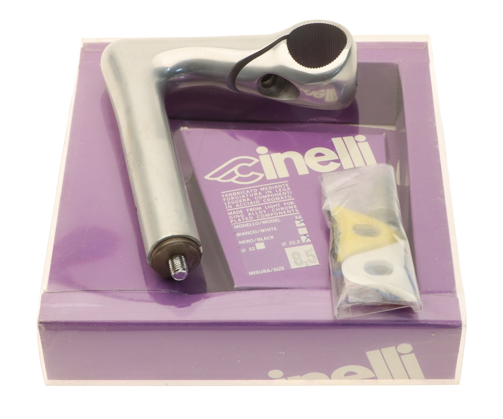 Cinelli 1″ X/A 22.2mm Quill Stem 85mm 26.4mm Clamp Silver -17° XA NEW NIB NOS