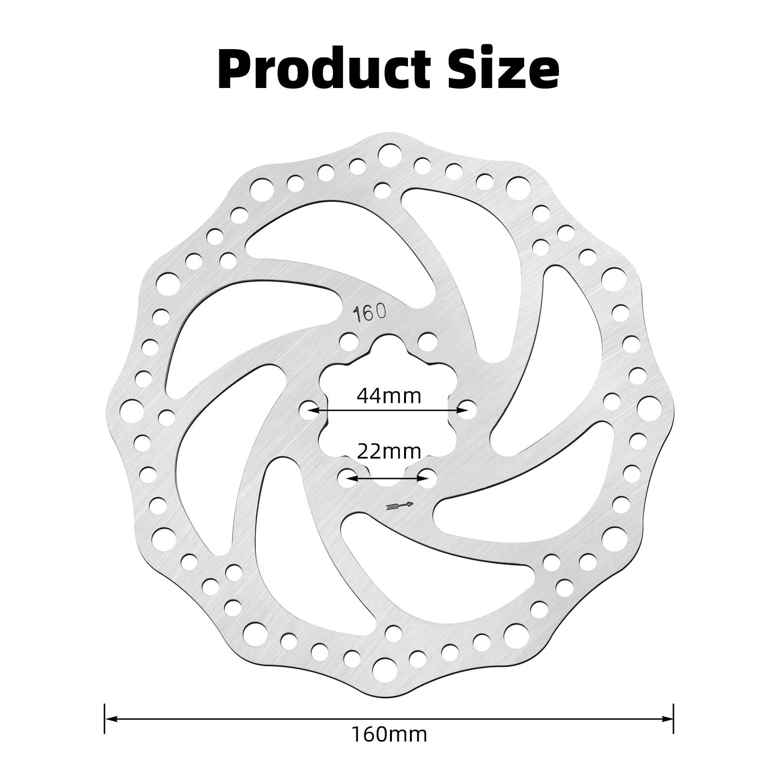 Zmgdrm 160mm MTB Disc Brake Rotor with 6 Bolts for Mountain Bikes