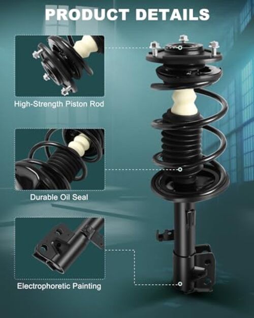 Front Pair Complete Struts Coil Spring Assembly Shock 2*Front Complete Strut