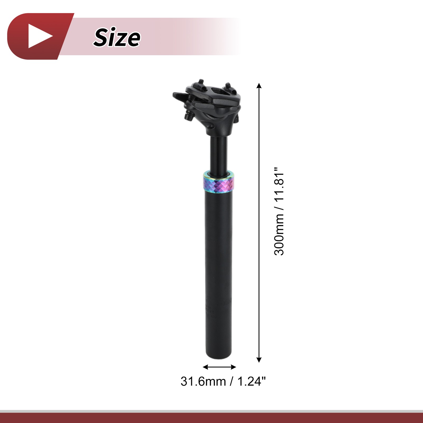 Bike Seat Posts 31.6x300mm Suspension Shock Absorber Black Assorted Color
