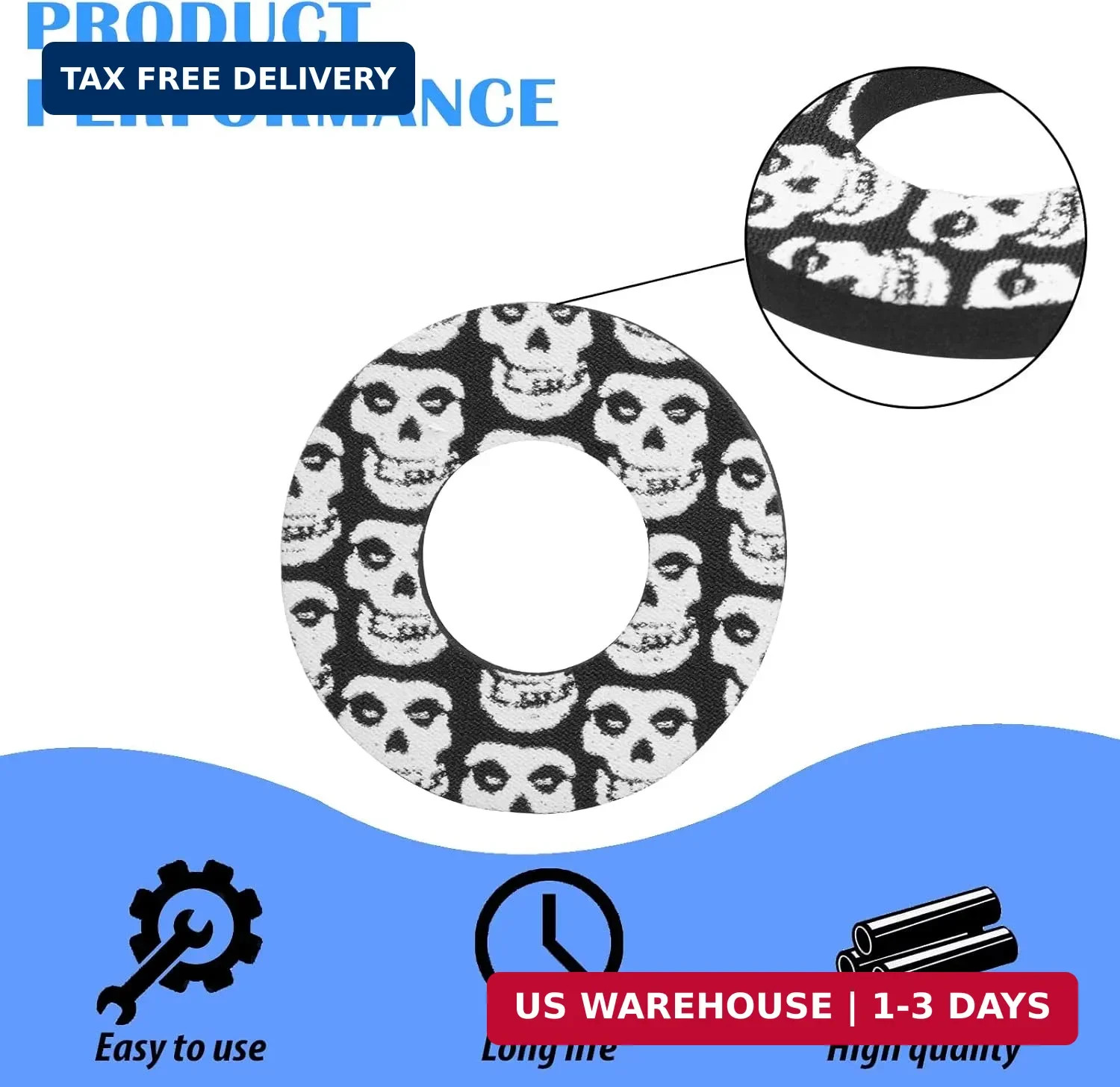 PRO CAKEN Non-Slip Moto Grip Donuts Fit for MX ATV Donuts Handlebar Grips Dirt B