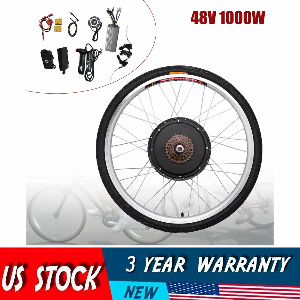 1000W 48V 26» Electric Bicycle Conversion Kit DIY E-Bike Rear Wheel Hub Motor