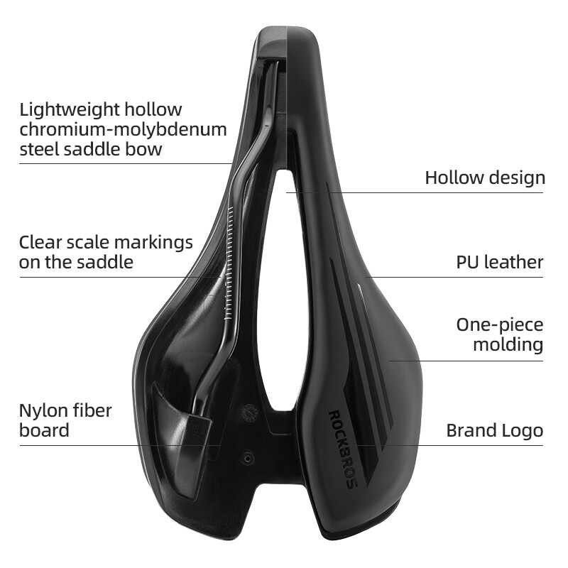 ROCKBROS Bike Saddle Hollow Breathable Thickened High-density Sponge Shockproof