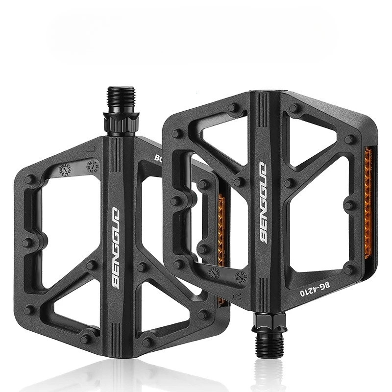 Double DU Bearing Bike Pedals Ultralight MTB Road Reflector Platform