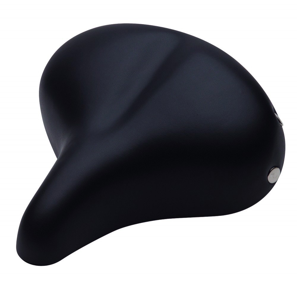 Serfas CC-100 Classic Cruiser Saddle – 267 mm x 248 mm, 840 g, Std Rails, Black