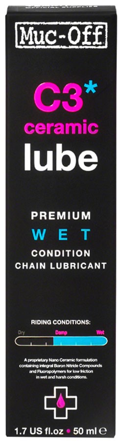 Muc-Off C3 Wet Ceramic Bike Chain Lube 50ml Drip Waterproof Chain Oil