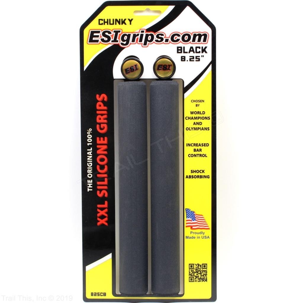 ESI Chunky XXL 100% Silicone MTB Bike Grips Shock Absorbing 32mm / 209mm – Black