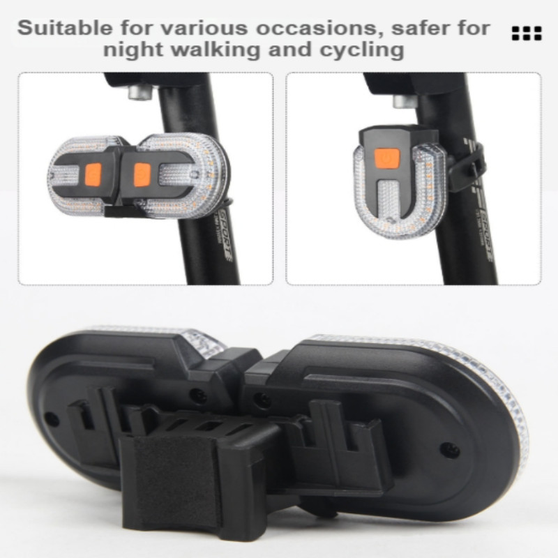 Wireless Bike Turn Signal Light USB Rechargeable with Remote for Easy Operation