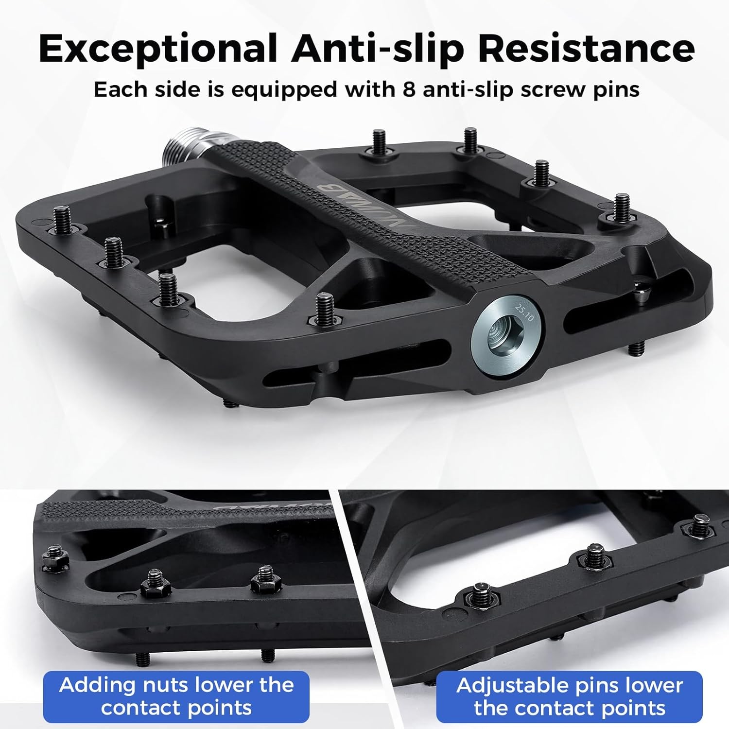 Mountain Bike Pedals 9/16 Axle Anti-Slip Platform Bicycle Pedals Lightweight