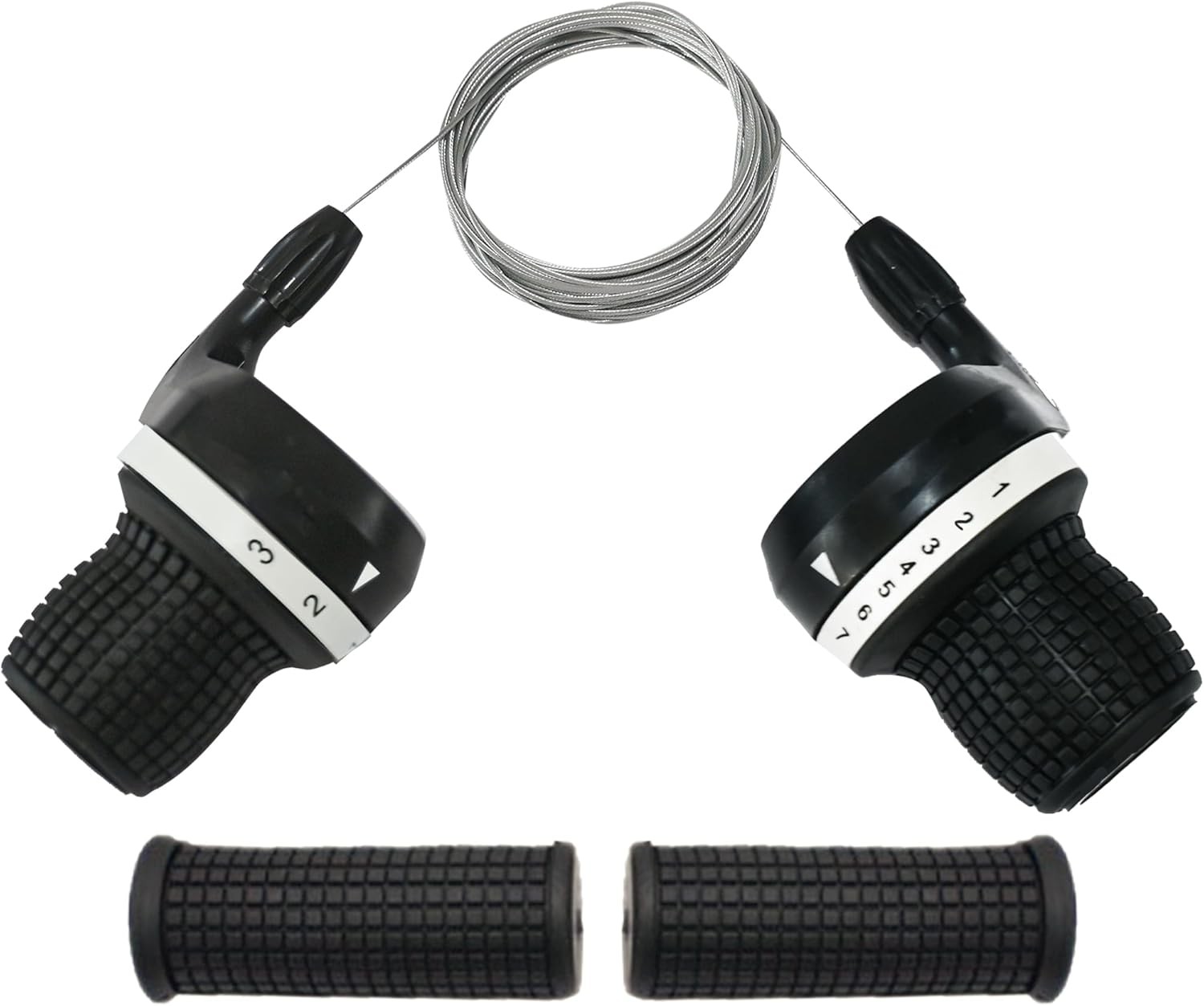 3×7 Speed Bike Shifter Set, 21 Speed Twist Grip Gear Shifters with Cables & Hand