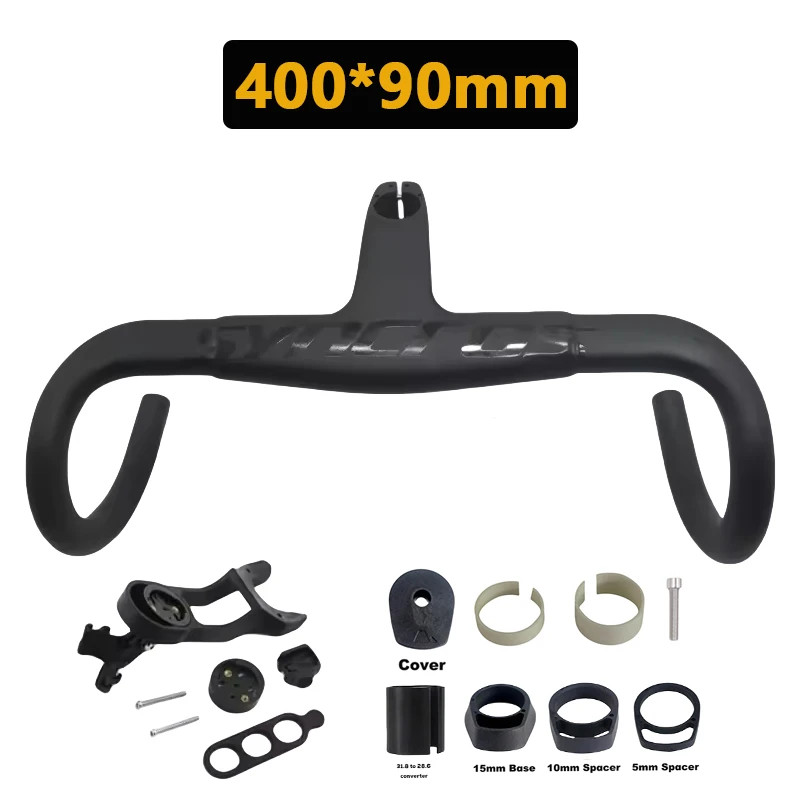 Road Bicycle Carbon Handelbar and Stem 28.6/31.8mm 390-430mm Width Bent Bar