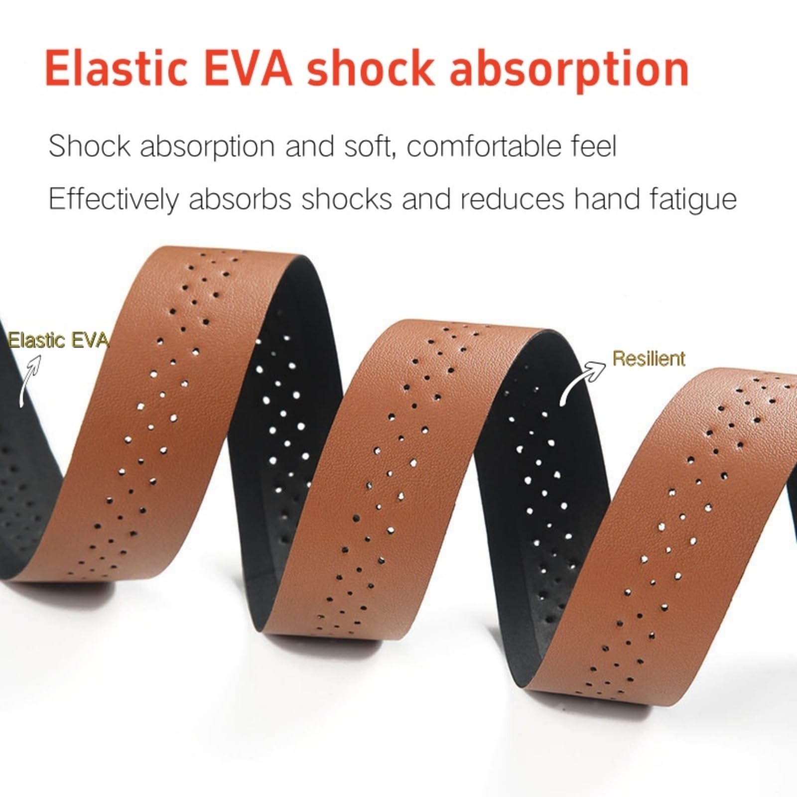 Road Bike Handlebar Tapes PU Leather+EVA Soft Bicycle Handle Bar Tapes Washab…