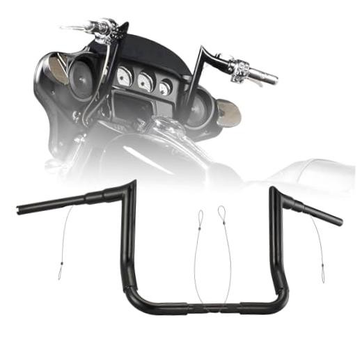 10″ Rise Ape Hanger 1 1/2″ Bagger Handlebar for Harley 1986 10 Inches Black