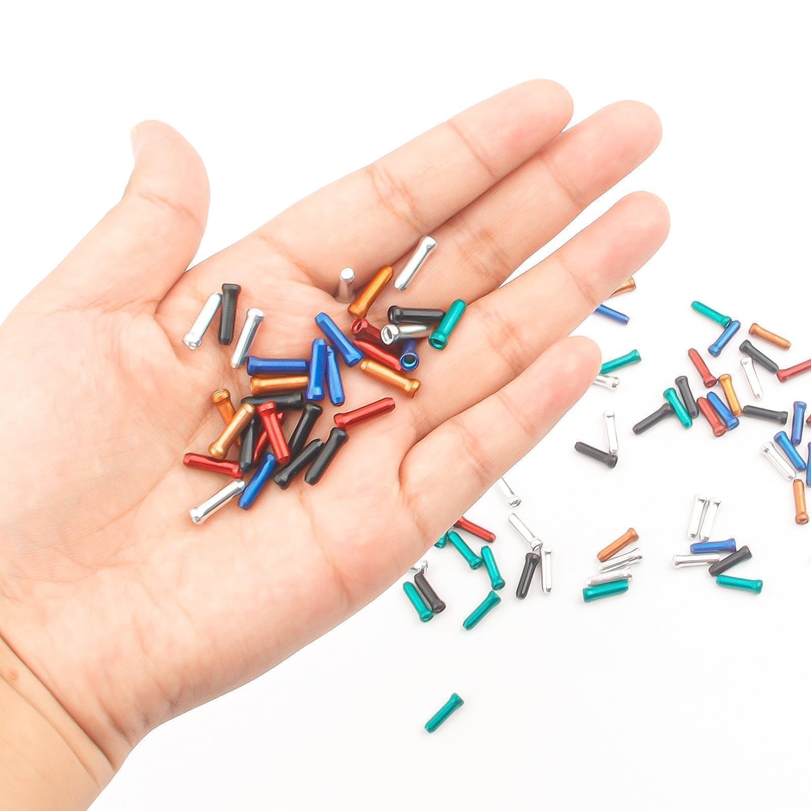 100 Pcs Bike Cable Ends Caps Bicycle Cable End Crimps Mountain Bike Brake Tips