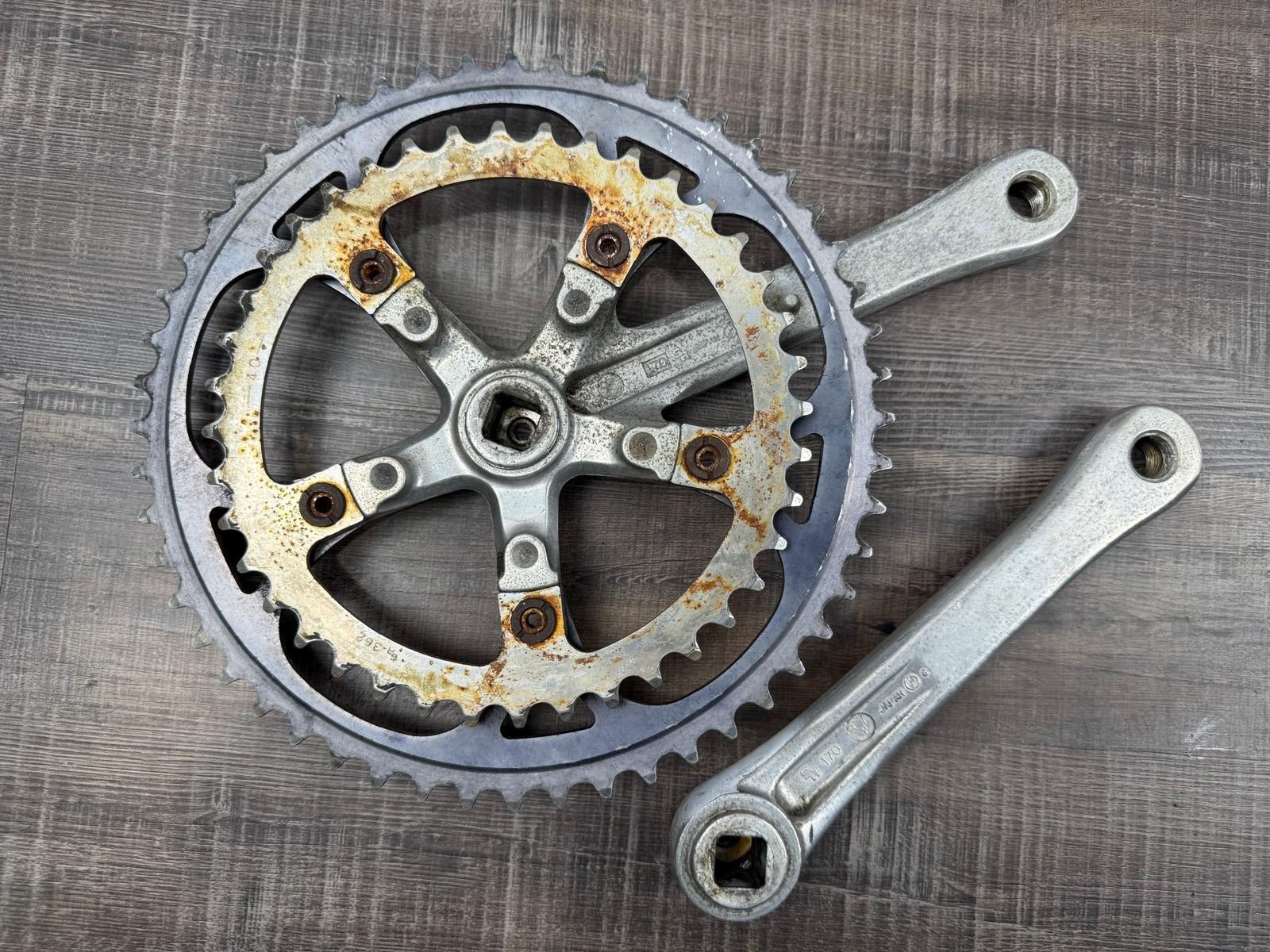 Vintage Sakae SX Square Taper Crankset Double 52/40 170mm Japan