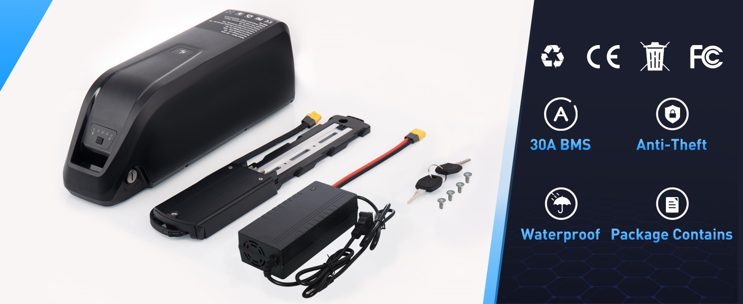 36V 48V 15AH lithium battery for 50W-1500W Motors recycle replacement battery