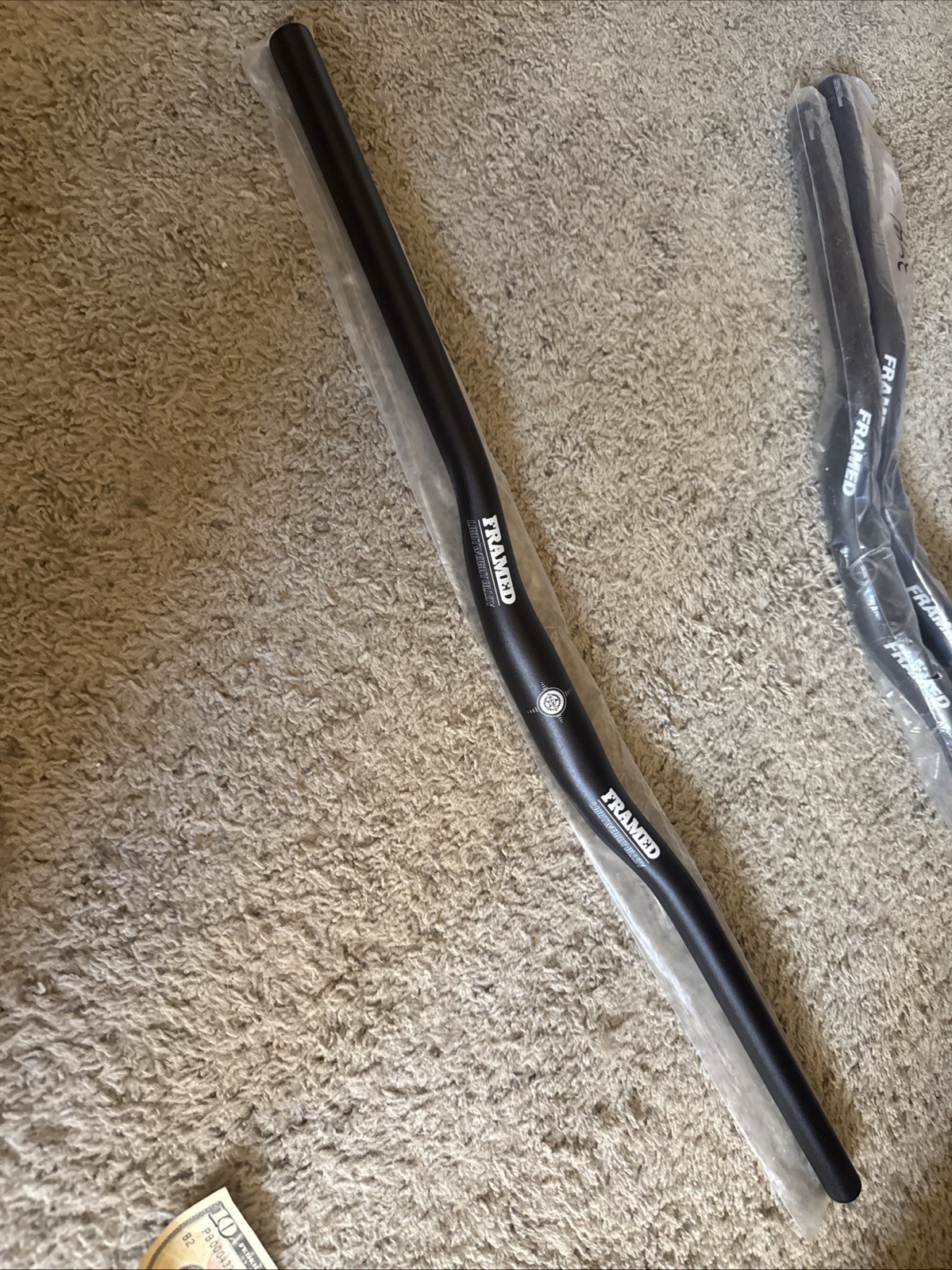 New FRAMED 9 Degree Sweep Mtn Bike Handlebars Bars 710mm Light Black 28” Wide