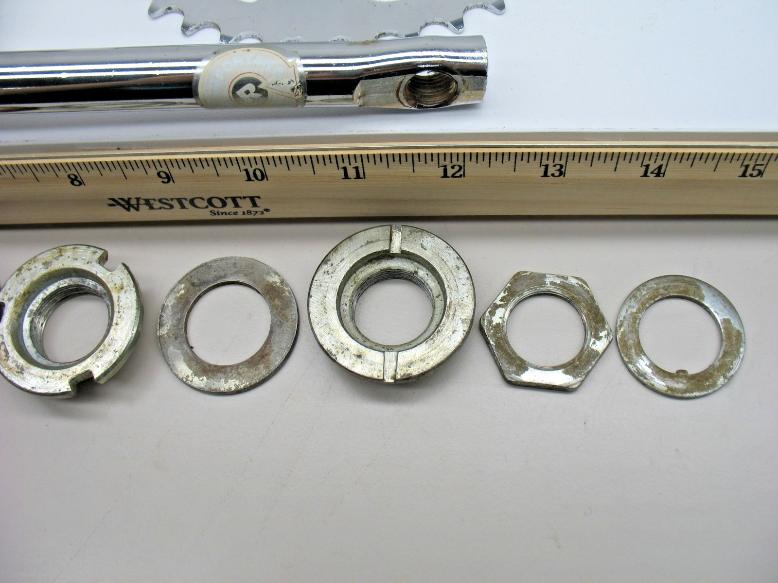 Chrome/Silver Steel Crank 40 Tooth Chainring, 140mm (5-1/2″) with B/B Set-USED