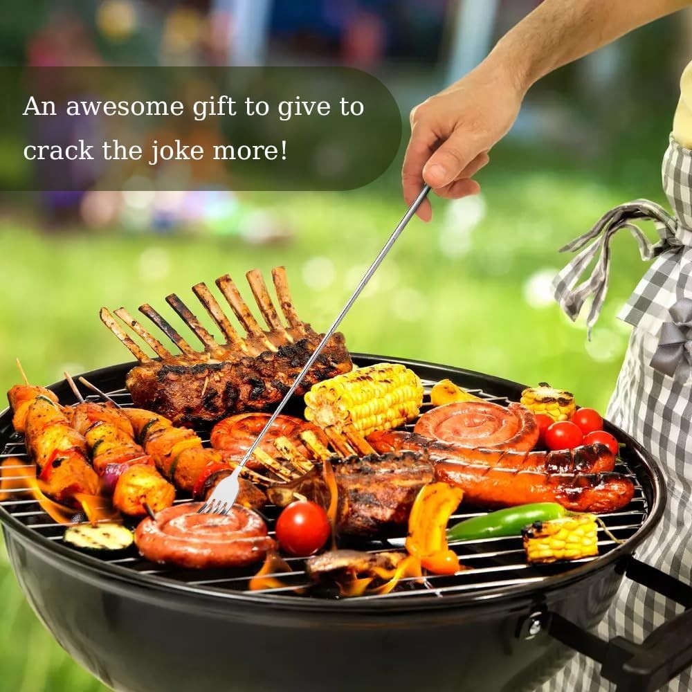 Extendable Fork – 8.7 to 25.4 Inch Long, Telescopic & Retractable for BBQ, Di…