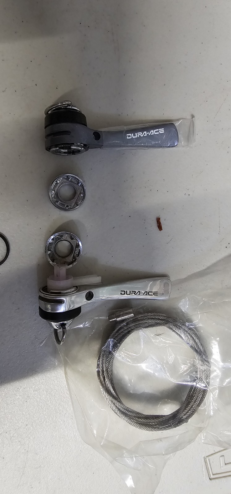 Shimano Dura-Ace SL-7400/7401 6-Speed Down Tube SIS Shifter Set w/ Cables