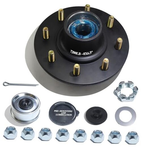 1 Set 8 on 6.5» Trailer Hub Kit for 7000 lbs 1.25» to 1.75» #D42 Tapered