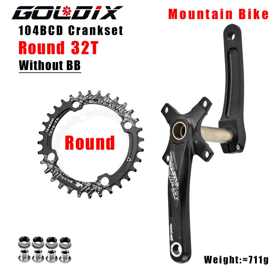 104BCD MTB Bicycle Crankset 170mm Crank 32T 34T 36T 38T Plate Chainring with BB