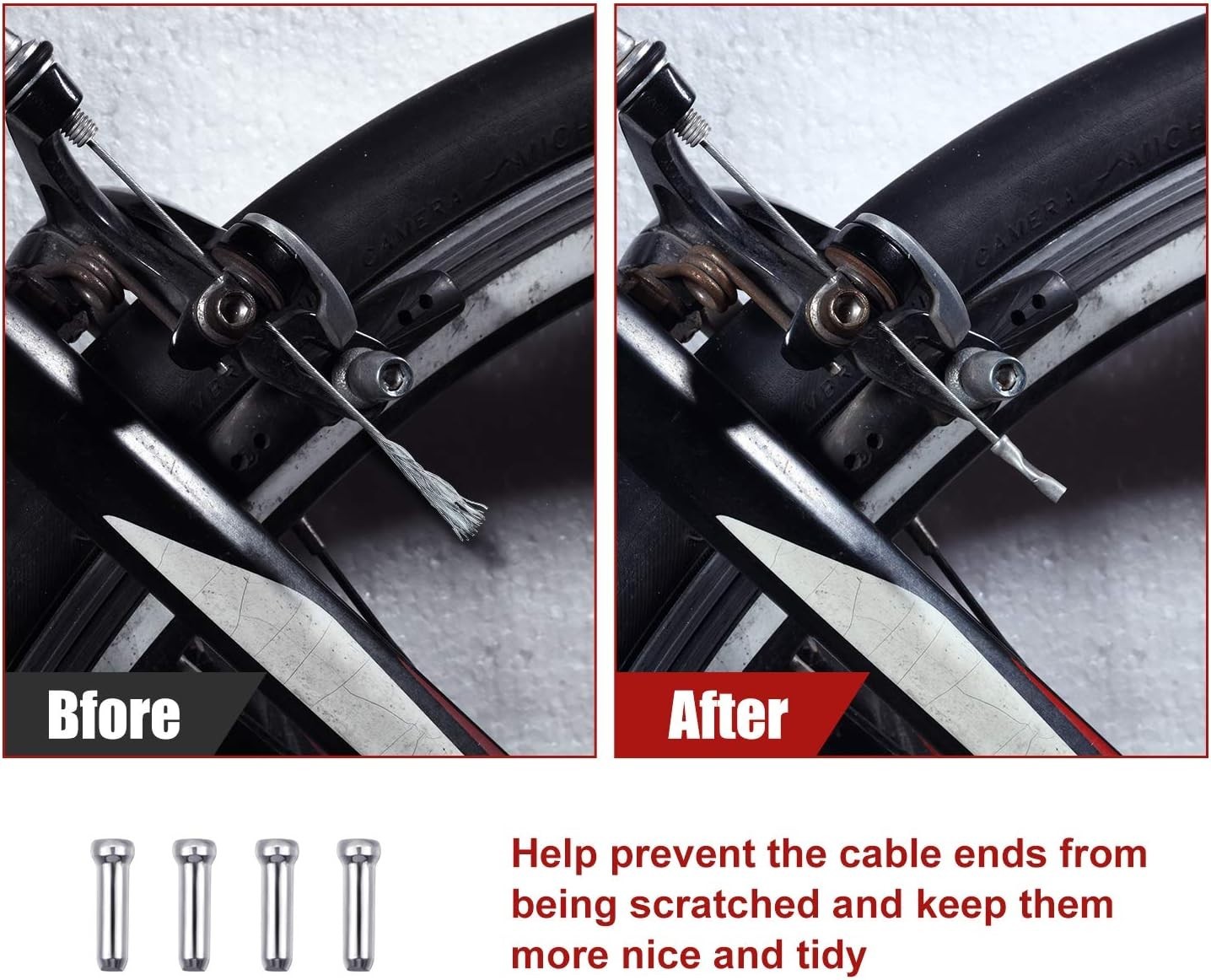 4-Pack Universal Bike Brake Cable Kit – Durable Stainless Steel & PVC for Safety