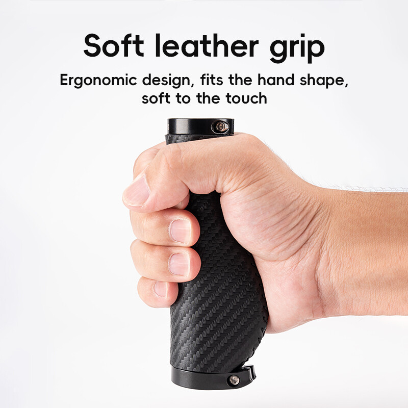 ROCKBROS Bicycle Carbon Pattern Handle Leather Standard Ergonomic Soft Durable