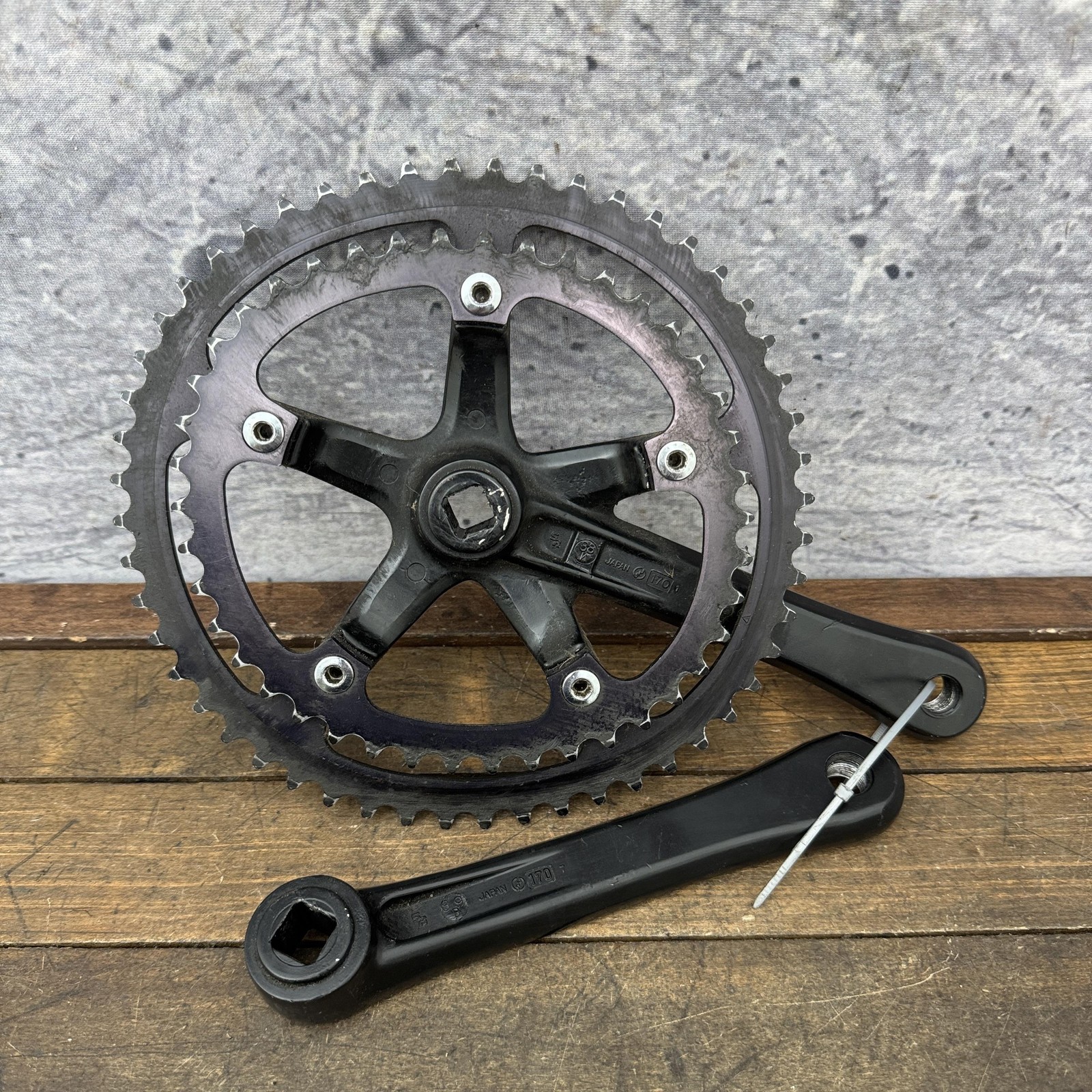 Vintage Cannondale Black Lightning Crank 170mm SR Crankset 52/42 OvalTech