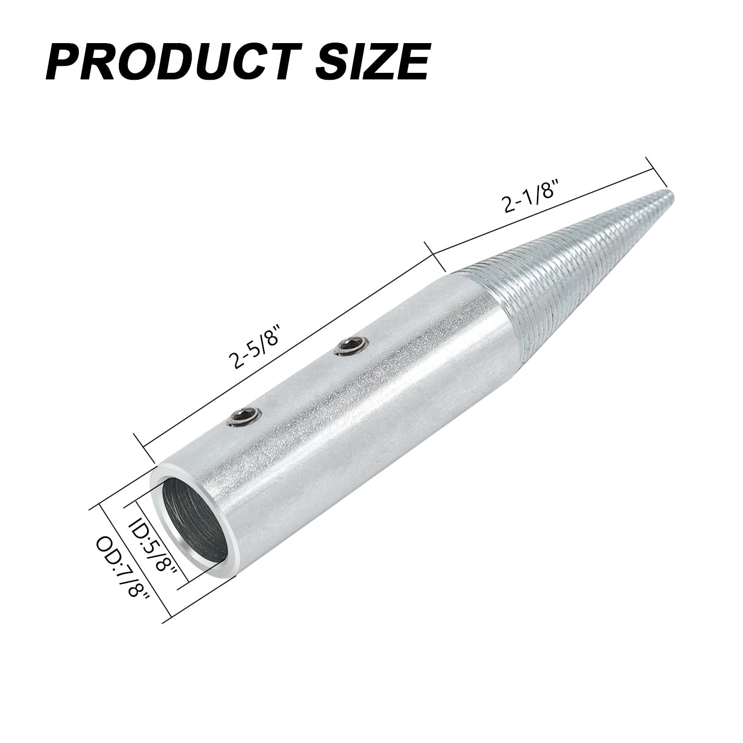 5/8″ Spindle Tapered Threaded Adapter Left & Right Pair Suitable for 3/16″-13/16