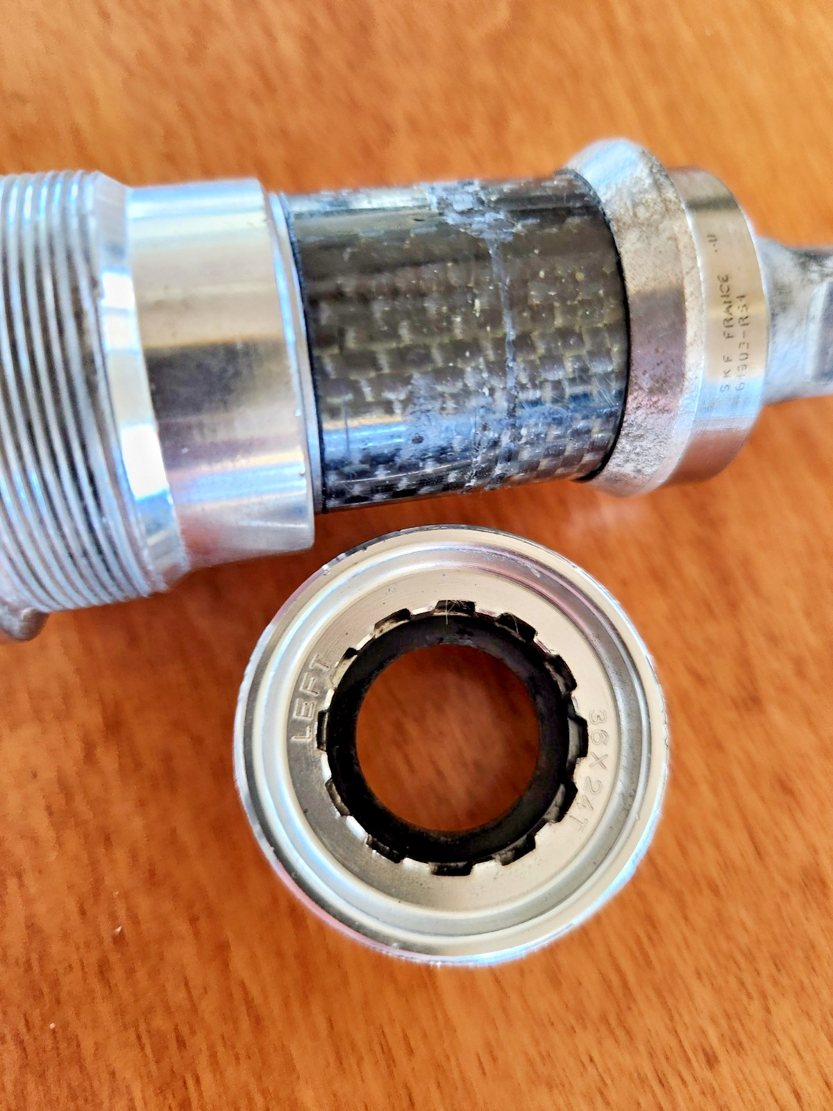 Vintage Record bottom bracket with Italian threading (36 × 24 TPI)