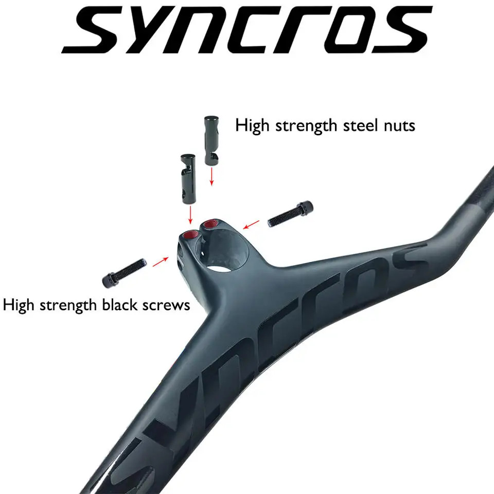 Carbon Fiber MTB Bicycle Integrated Handlebar with Stem Angle -8/-17/-25 Degree