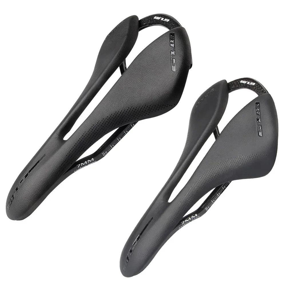 Ultra-Light Hollow Bike Saddle Carbon Fiber Leather Mountain/Road Bikes Seats
