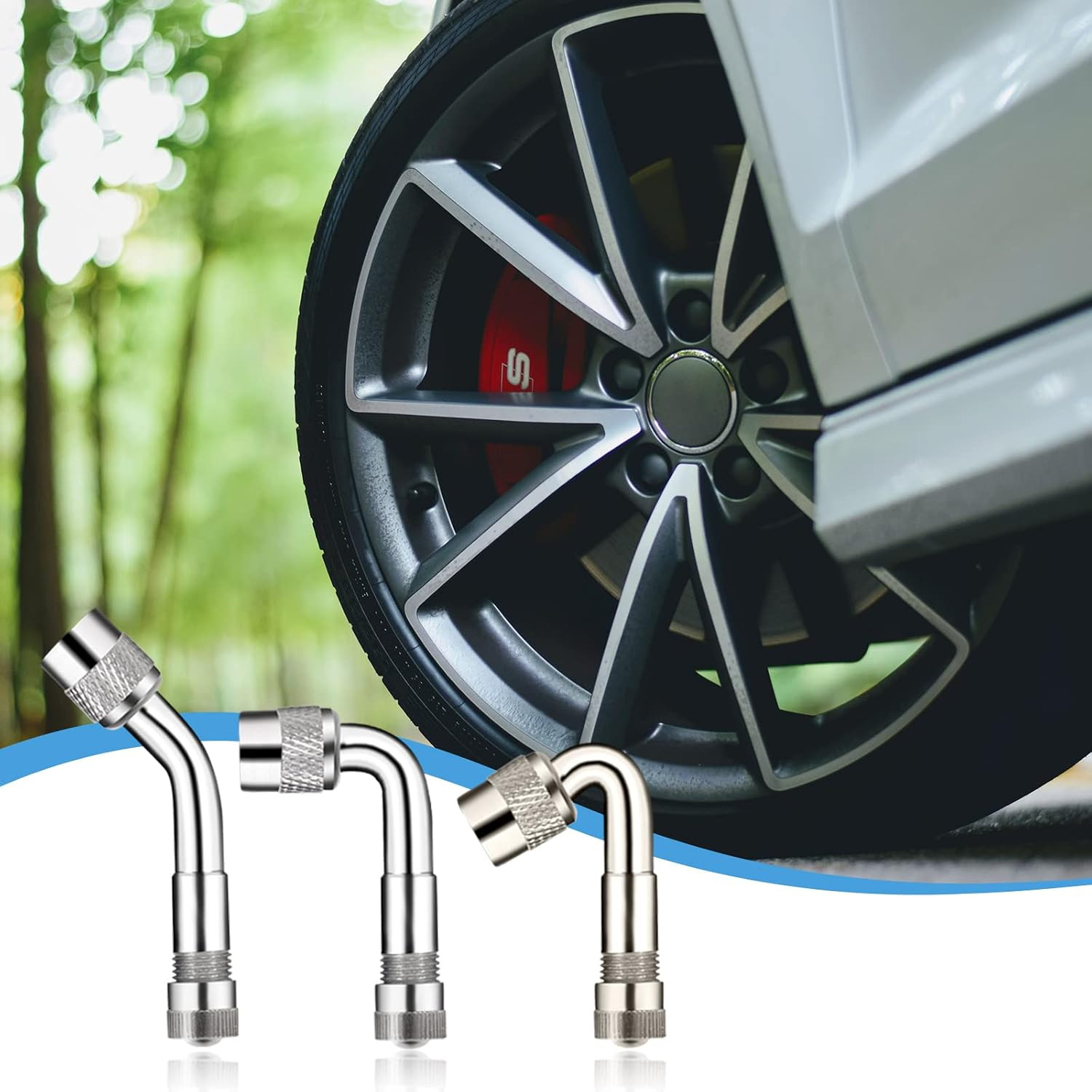 10 Pieces Stainless Steel Dually Valve Stem Extenders, (7 Inch, 12Inch) | 4 Piec