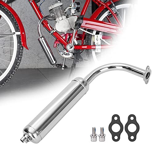 Silver Chrome Exhaust Muffler Pipe & Gasket nut Kit for 2 Stroke 49cc 60cc