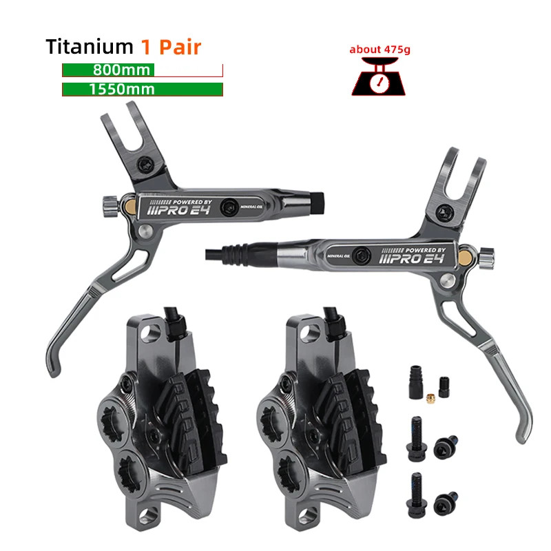 E4 Mountain Bike Hydraulic Brake 800/1550Mm Front Rear Brake Cooling 4 Piston Oi